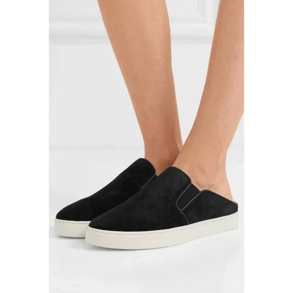 Vince Garvey Black Suede Slip On Sneakers | Size 9.5